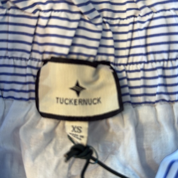 Tuckernuck Blue White Eyelet Stripe Cinza Embroidered Midi Skirt Size XS - Picture 6 of 9